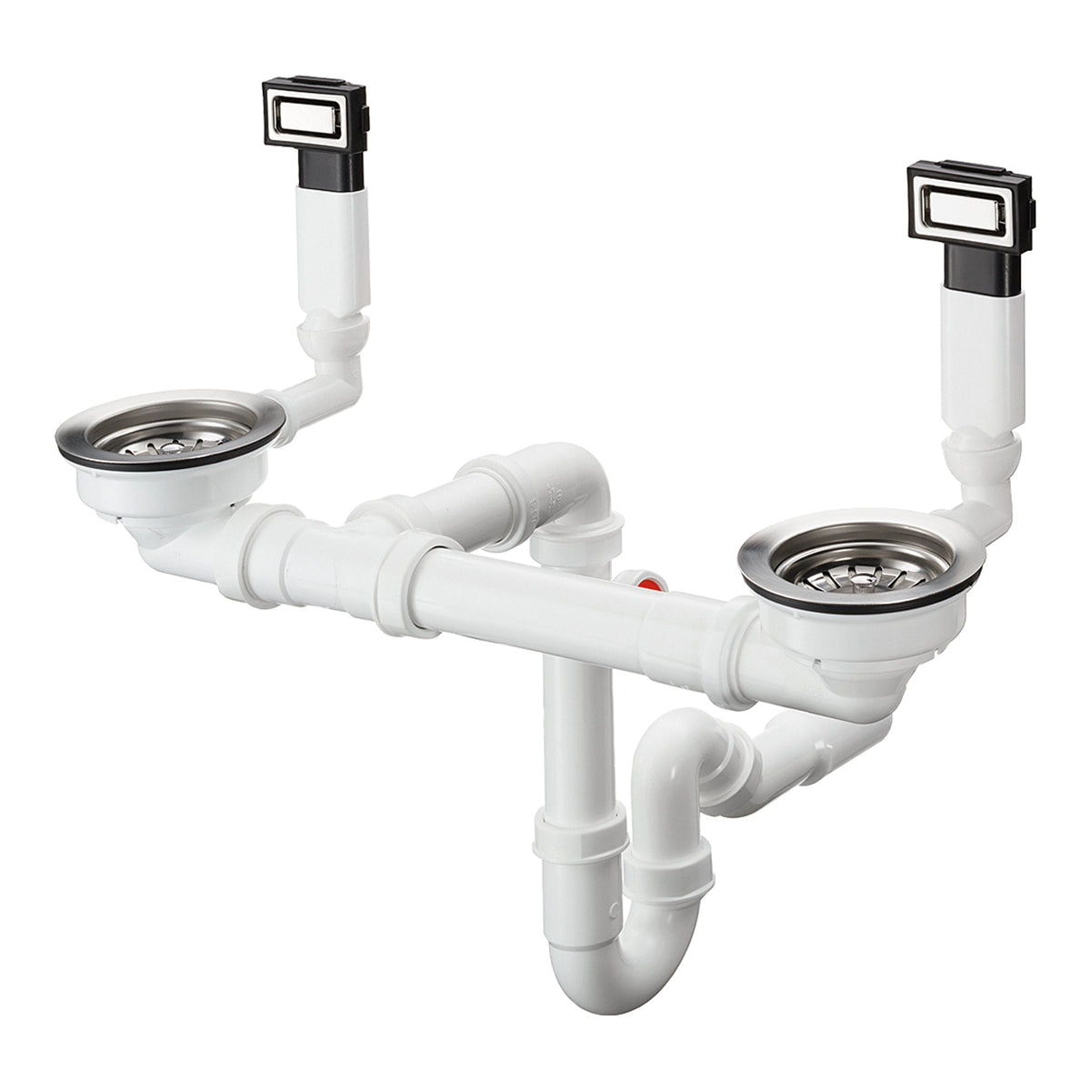 Hansgrohe D15 10 Manual waste and overflow set for double bowl Stainless Steel 43922800.jpg