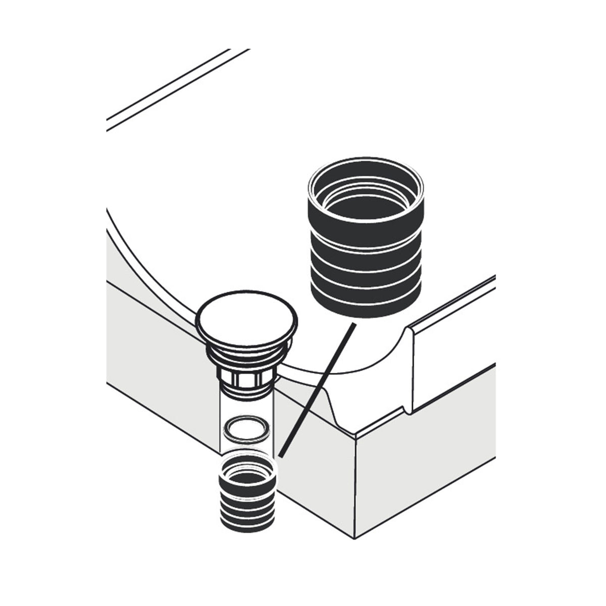הארכה לשסתום ניקוז 30 מ"מ 1¼ אינץ' הנס גרואה Hansgrohe Extension drain valve