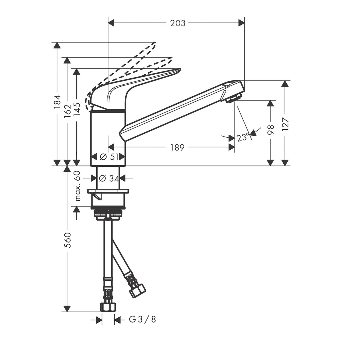 Hansgrohe-Focus-M42-Single-lever-kitchen-mixer-100-CoolStart-EcoSelection-1jet-71809-technical-01