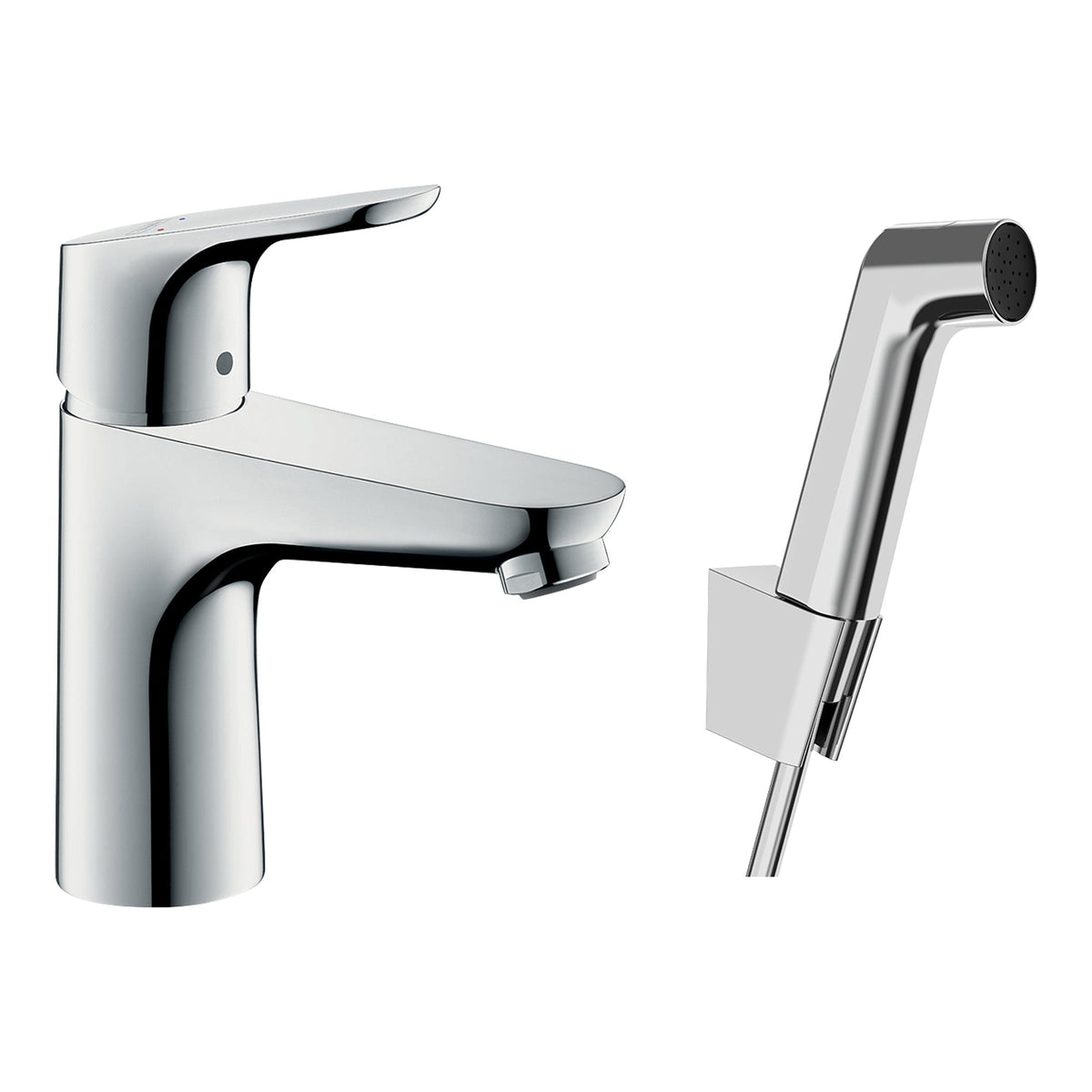 Hansgrohe Focus Single lever basin mixer 100 with bidette hand shower and shower hose 160 cm Chrome 31927000.jpg