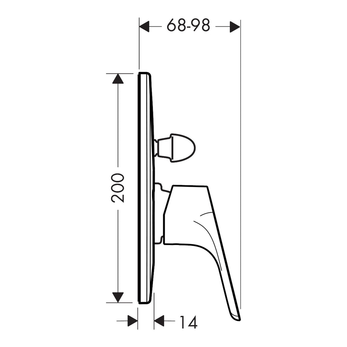 Hansgrohe Focus Single lever bath mixer for concealed installation 31947000 technical 01.jpg