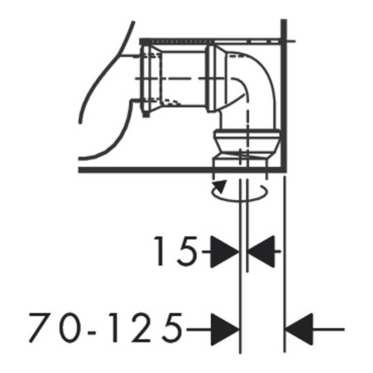 Hansgrohe GladeLake S Floorstanding WC close coupled with multi outlet AquaChannel Flush 60108450 technical 07.jpg