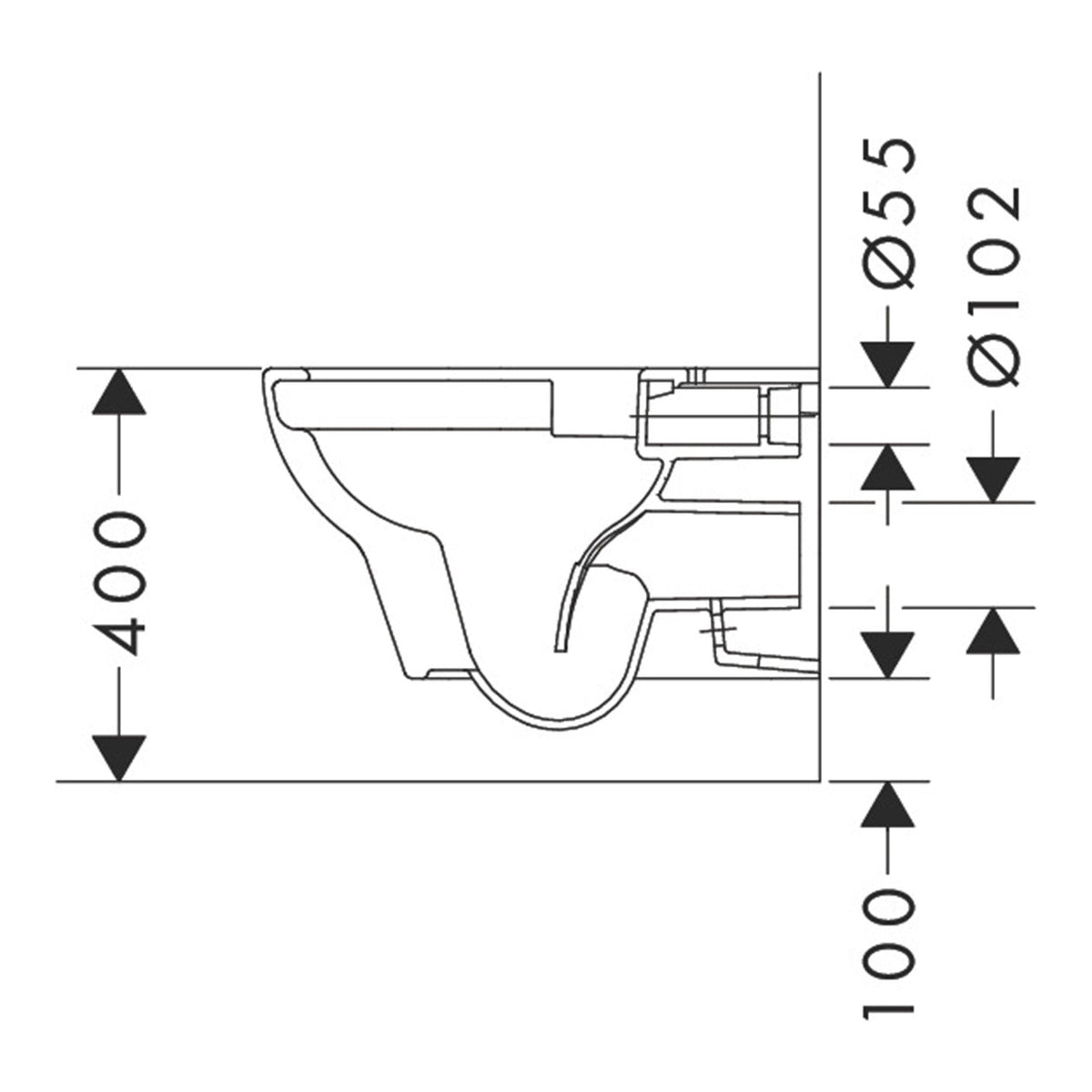 Hansgrohe GladeLake S Wall hung WC AquaChannel Flush 60106450 technical 02.jpg