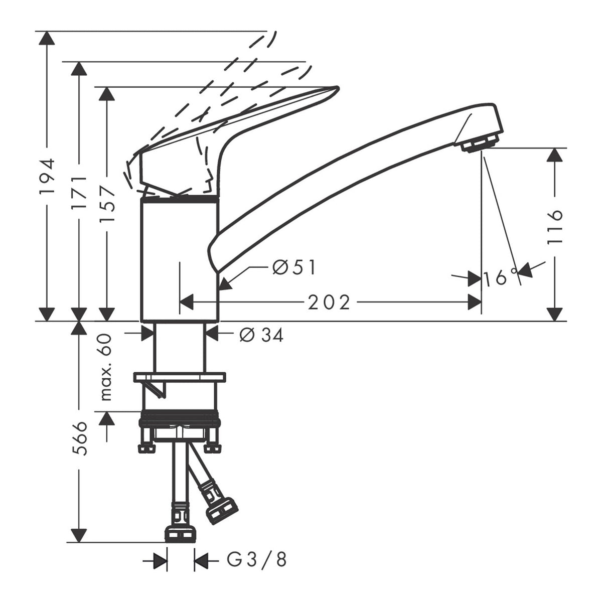 Hansgrohe-Logis-M31-Single-lever-kitchen-mixer-120-CoolStart-EcoSelection-1jet-71837-technical-01