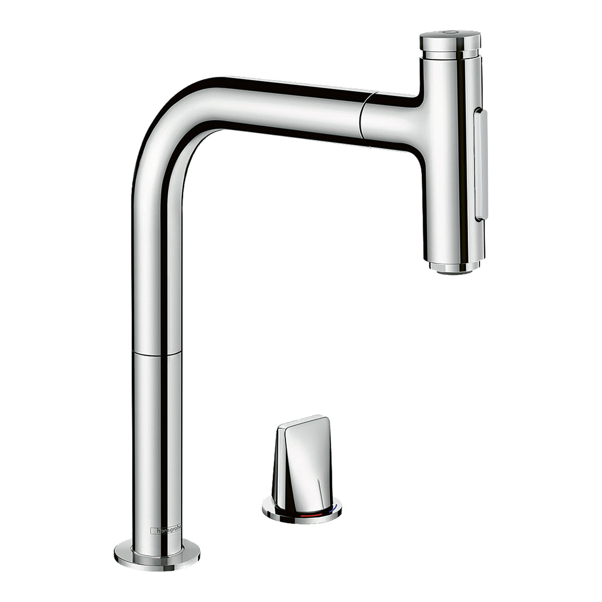 Hansgrohe Metris Select M71 2 hole single lever kitchen mixer 200 pull out spray 2jet Chrome 73819000.jpg