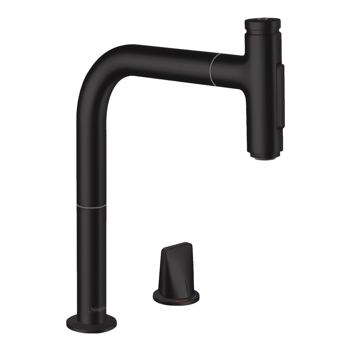 Hansgrohe Metris Select M71 2 hole single lever kitchen mixer 200 pull out spray 2jet sBox Matt Black 73818670.jpg