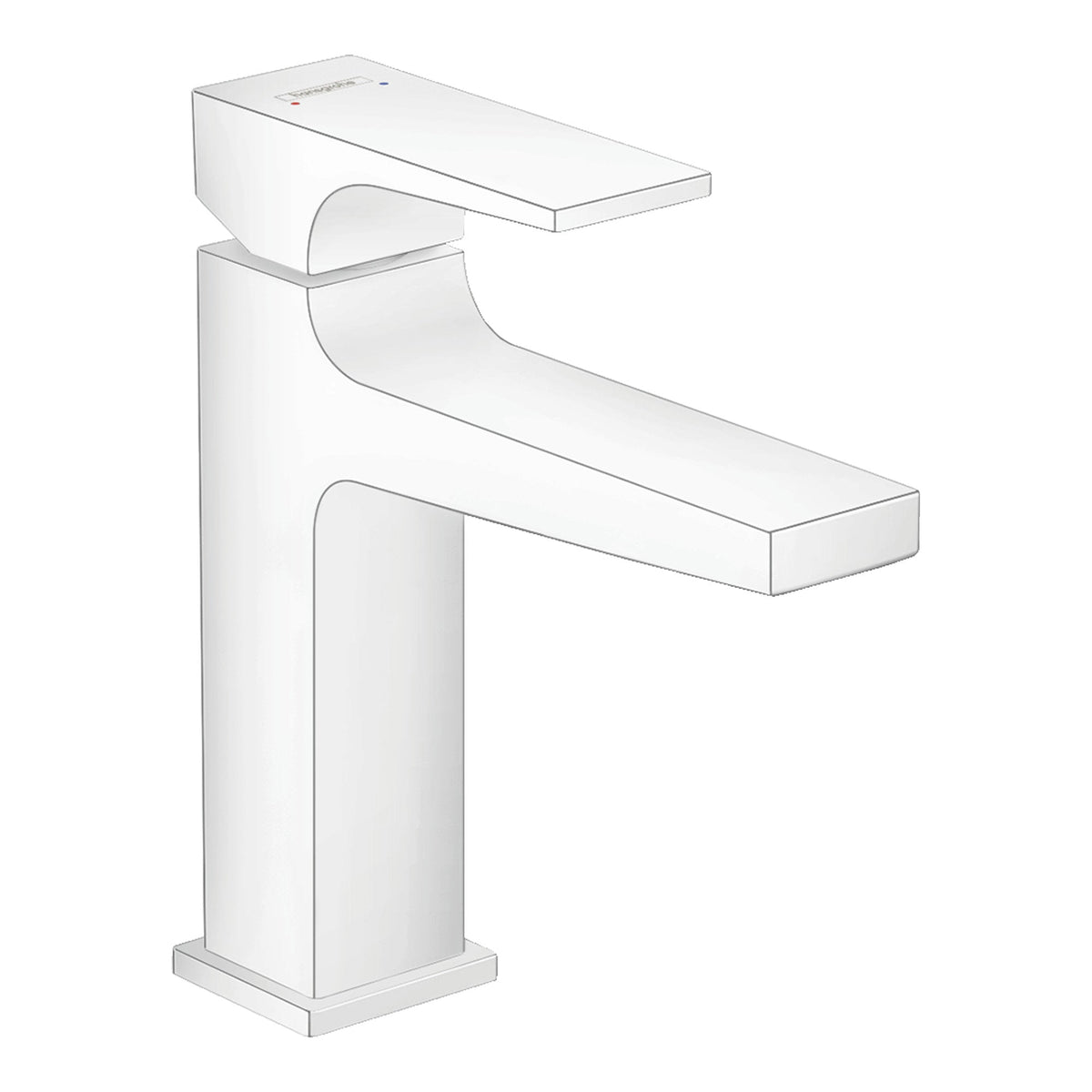 Hansgrohe Metropol Single lever basin mixer 110 with lever handle and push open waste set Matt White 32507700.jpg
