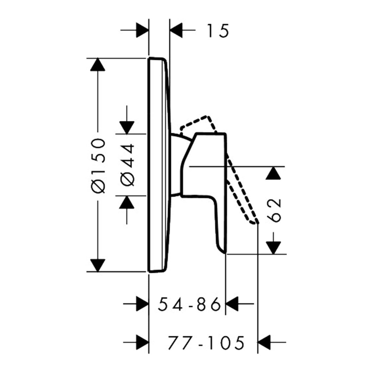 Hansgrohe Neovis Q Single lever shower mixer for concealed installation for iBox universal 71682000 technical 01.jpg