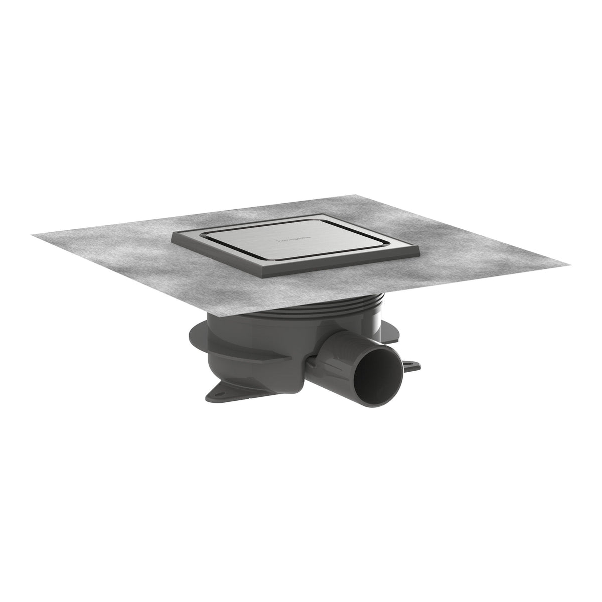 Hansgrohe RainDrain Spot Plus Complete set point drain 150 150 with height adjustable frame Brushed Stainless Steel 56225800.jpg