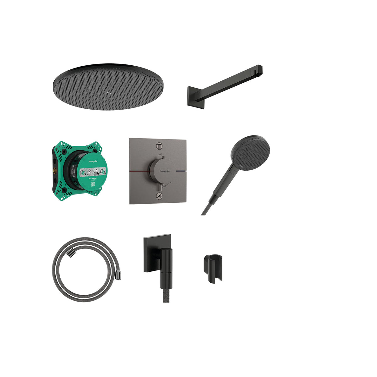 Hansgrohe Raindance Alive S Design ShowerSet 300 1jet with ShowerSelect Comfort E and basic set iBox universal 2 Brushed Black Chrome 24630340.jpg