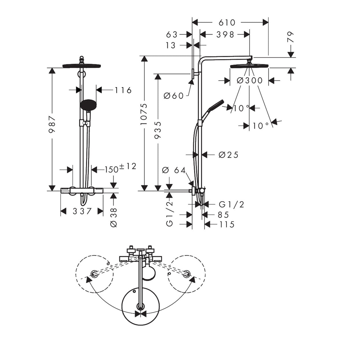 Hansgrohe Raindance Alive S Puro Showerpipe 300 1jet EcoSmart with Ecostat Element 24593000 technical 01.jpg