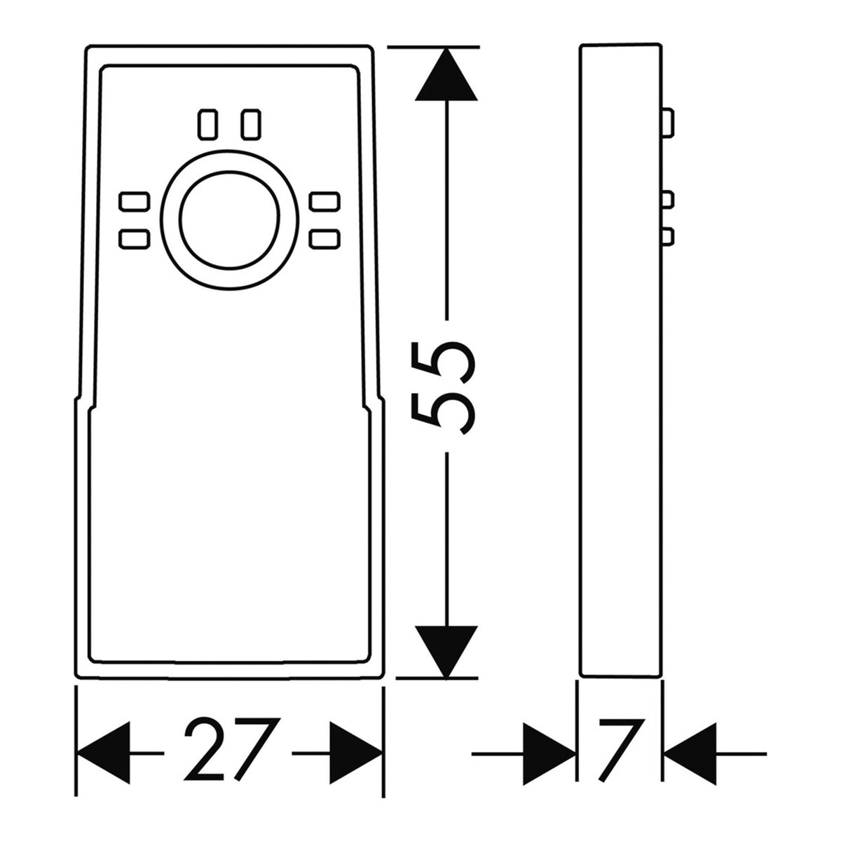 Hansgrohe Raindance Wall bar spacer 98993000 technical 01.jpg