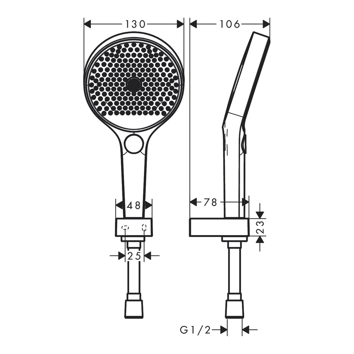 Hansgrohe Rainfinity Shower holder set 130 3jet with shower hose 125 cm 26852000 technical 01.jpg