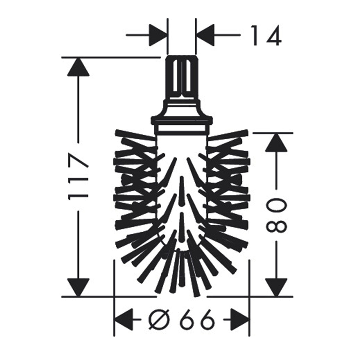 Hansgrohe Replacement toilet brush without stick 40068000 technical 01.jpg