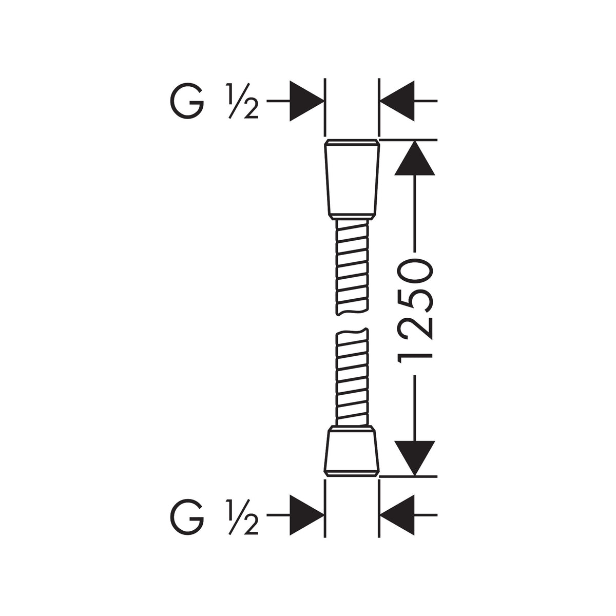 צינור מקלחת מתכתי הנס גרואה Hansgrohe Sensoflex Metal shower hose