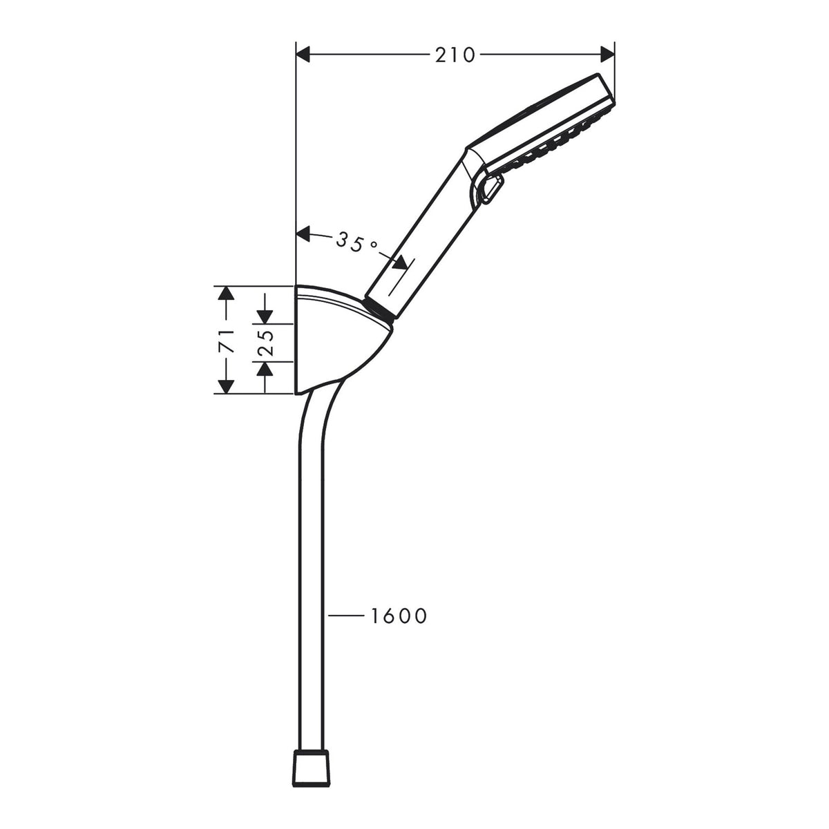 Hansgrohe Vernis Blend Shower holder set 100 Vario EcoSmart with shower hose 160 cm 26278000 technical 01.jpg