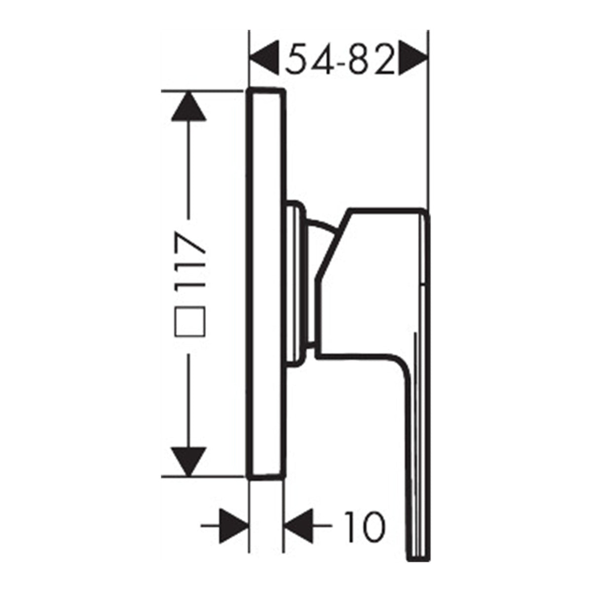 Hansgrohe Vernis Shape Shower mixer set for concealed installation 71662000 technical 01.jpg
