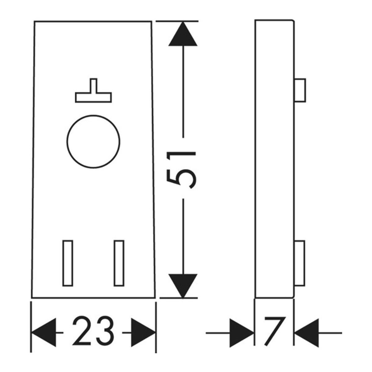 Hansgrohe Wall bar spacer 97450000 technical 01.jpg