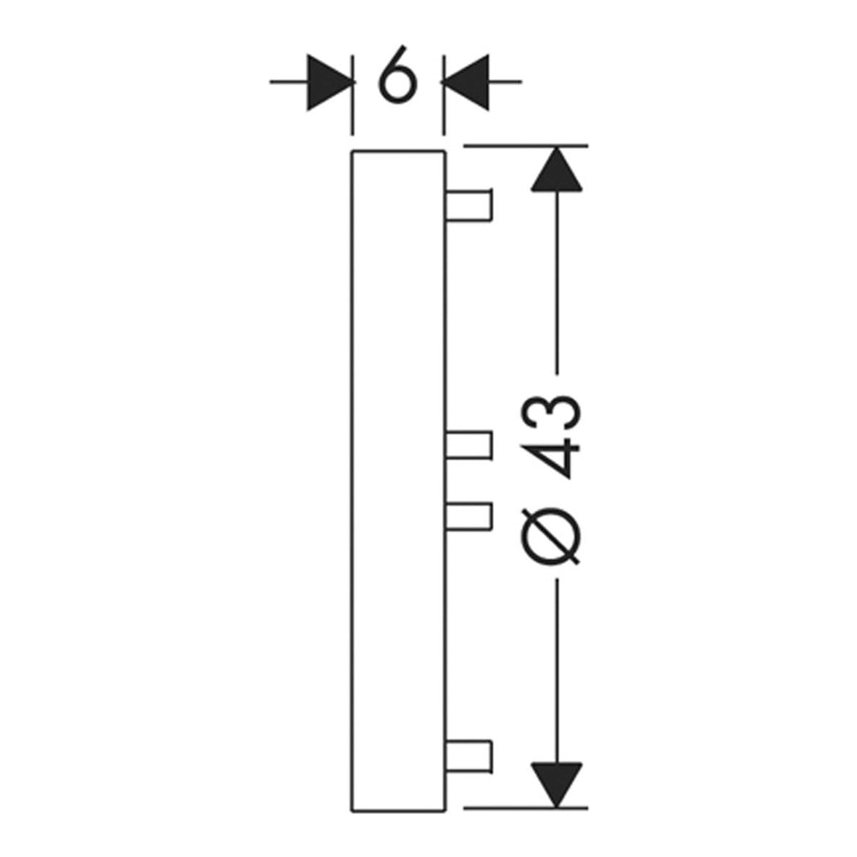 Hansgrohe Wall bar spacer for Unica wall bar S 96184000 technical 01.jpg
