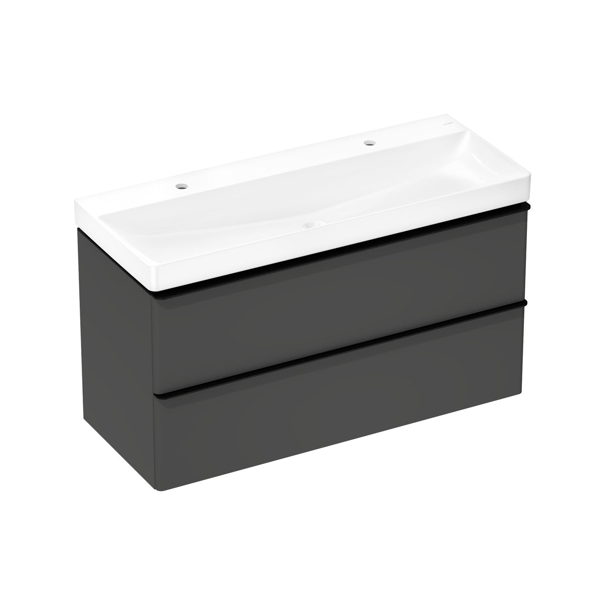 Hansgrohe Xelu Q Vanity unit set Diamond Matt Grey 1180 475 with 2 drawers with wash basin Matt Black 54387670.jpg