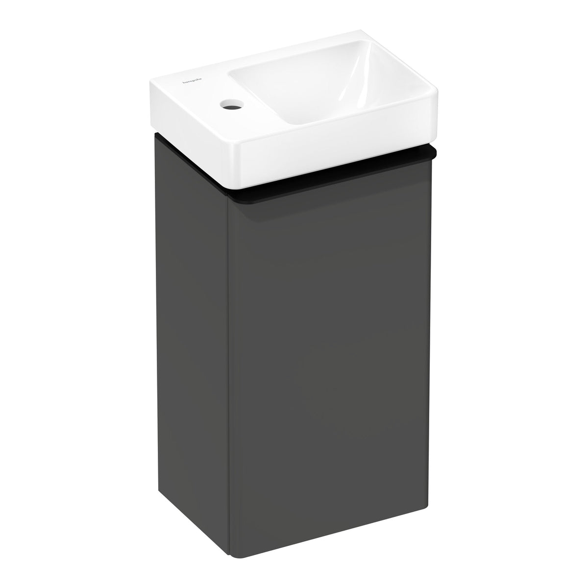 Hansgrohe Xelu Q Vanity unit set Diamond Matt Grey 340 245 door hinge left with handrinse basin shelf left Matt Black 54363670.jpg