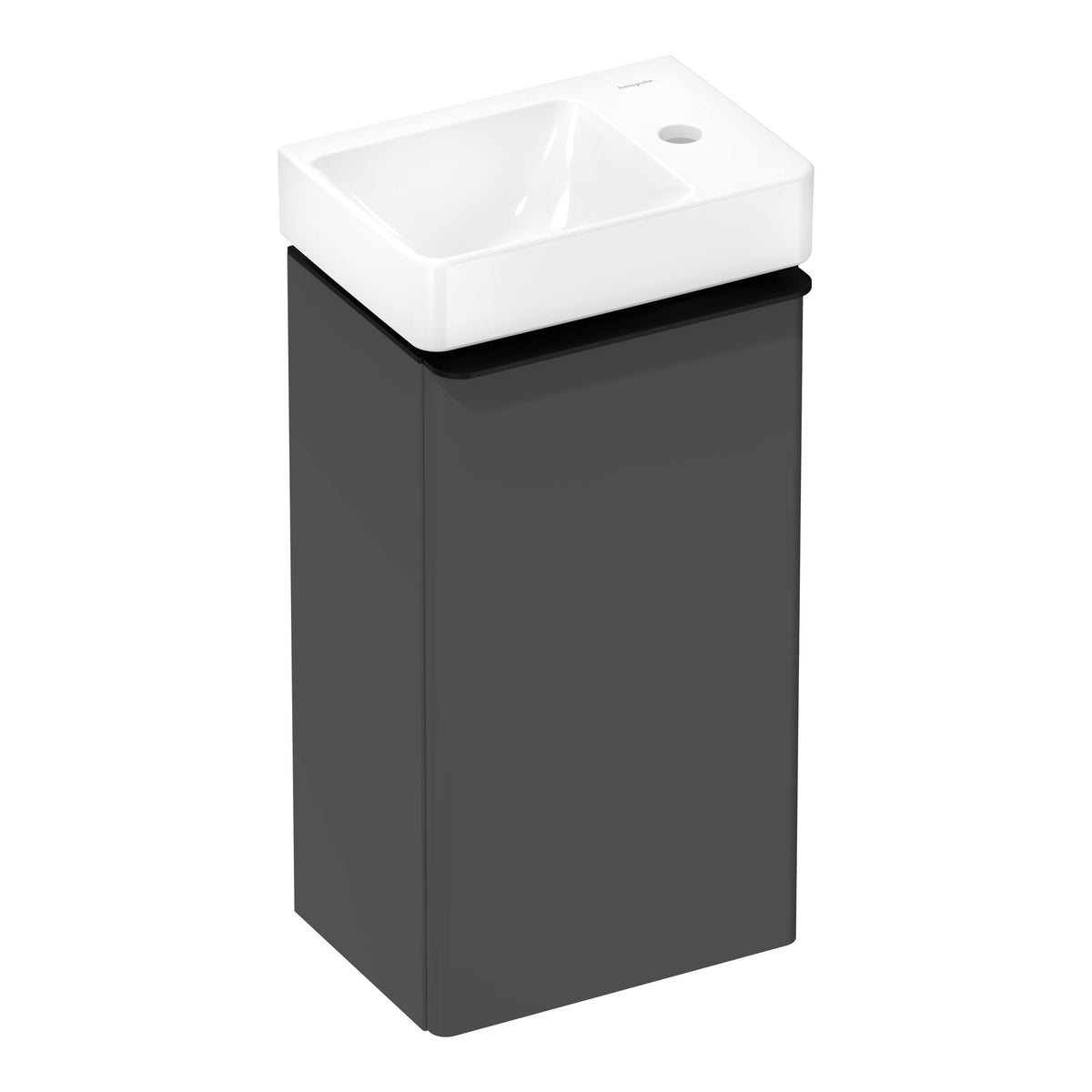 Hansgrohe Xelu Q Vanity unit set Diamond Matt Grey 340 245 door hinge right with handrinse basin shelf right Matt Black 54366670.jpg