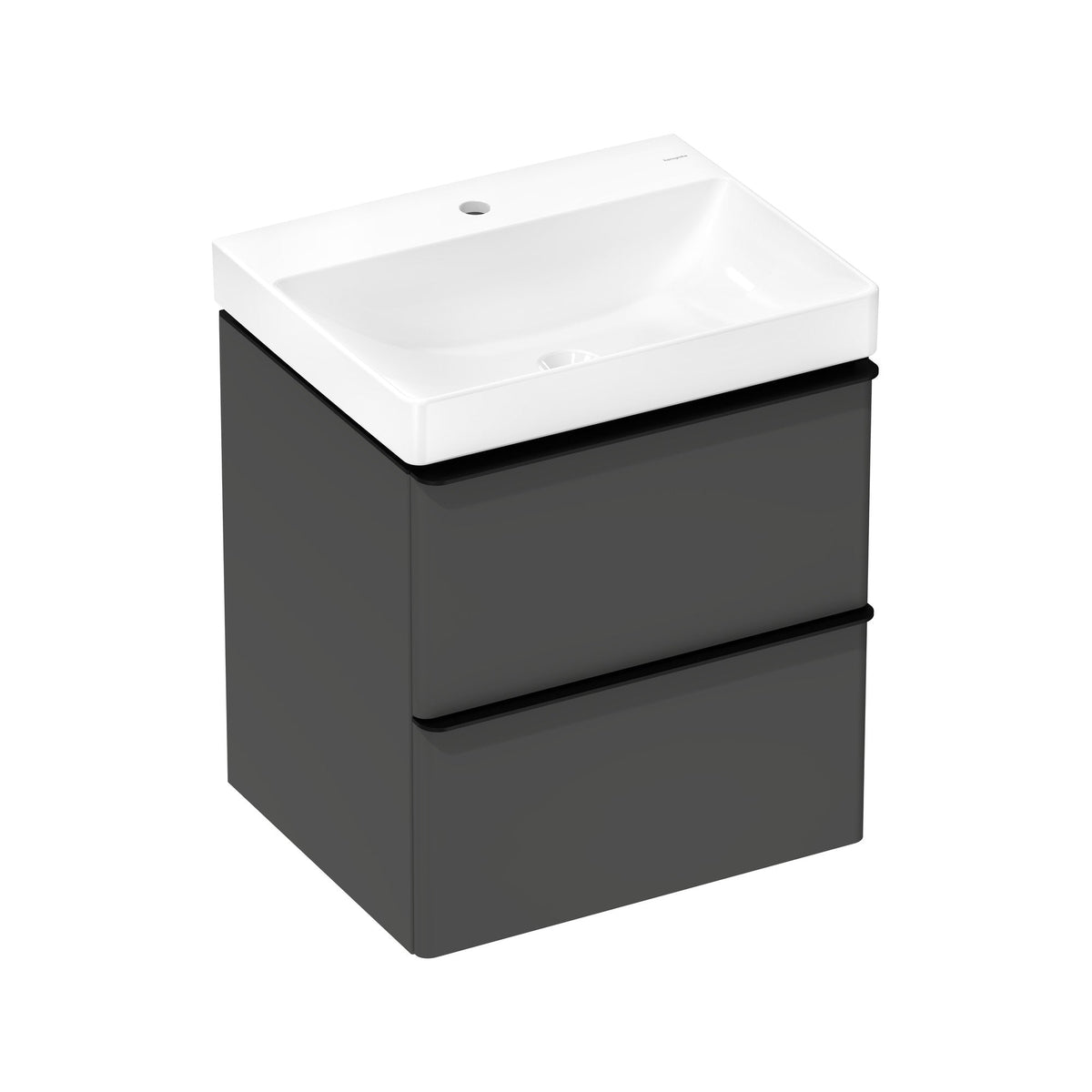 Hansgrohe Xelu Q Vanity unit set Diamond Matt Grey 580 475 with 2 drawers with wash basin Matt Black 54372670.jpg