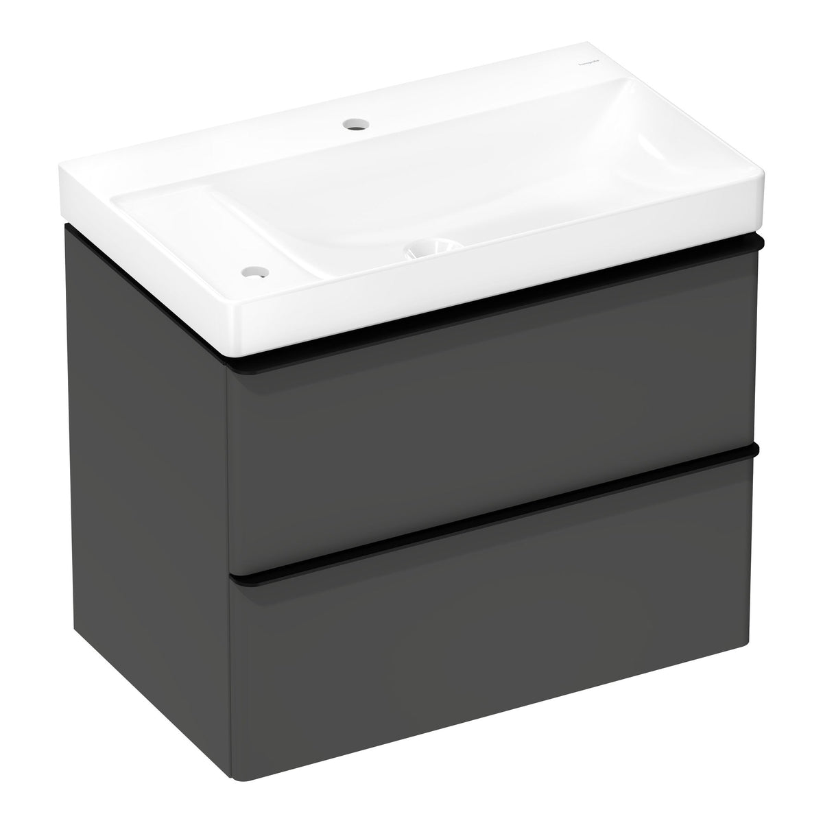 Hansgrohe Xelu Q Vanity unit set Diamond Matt Grey 780 475 with 2 drawers with wash basin shelf left Matt Black 54378670.jpg