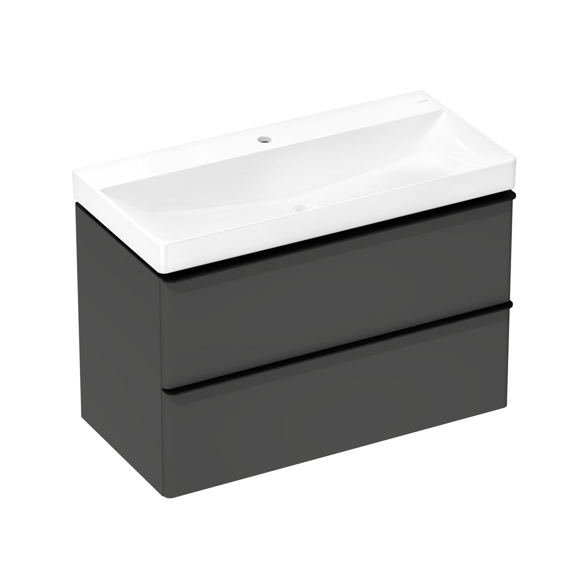 Hansgrohe Xelu Q Vanity unit set Diamond Matt Grey 980 475 with 2 drawers with wash basin Matt Black 54384670.jpg
