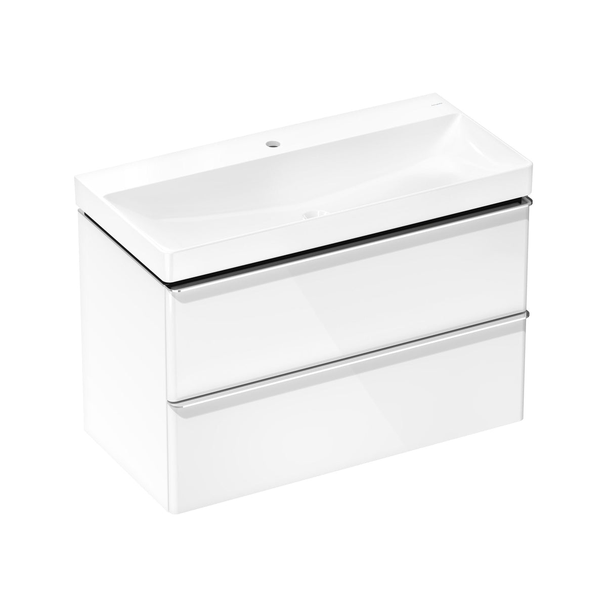 Hansgrohe Xelu Q Vanity unit set High Gloss White 980 475 with 2 drawers with wash basin 54383000.jpg
