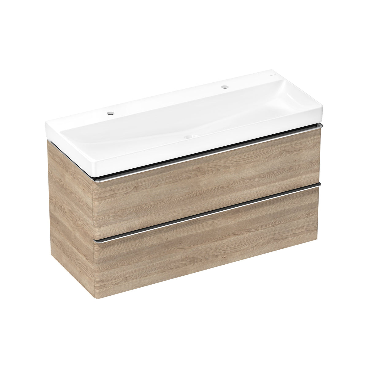 Hansgrohe Xelu Q Vanity unit set Natural Oak 1180 475 with 2 drawers with wash basin 54388000.jpg