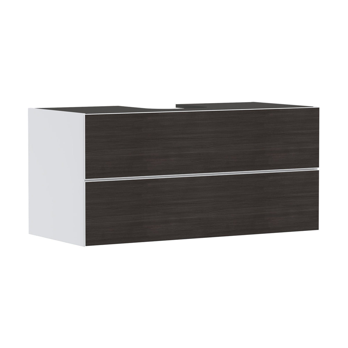 Hansgrohe-Xevolos-E-Vanity-unit-Matt-White-1180-550-with-2-drawers-for-console-with-cutout-middle-Dark-Oak-54193730