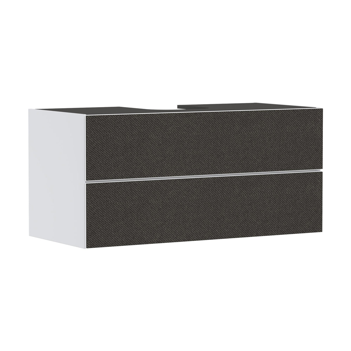 Hansgrohe-Xevolos-E-Vanity-unit-Matt-White-1180-550-with-2-drawers-for-console-with-cutout-middle-Textile-Dark-Grey-54193660