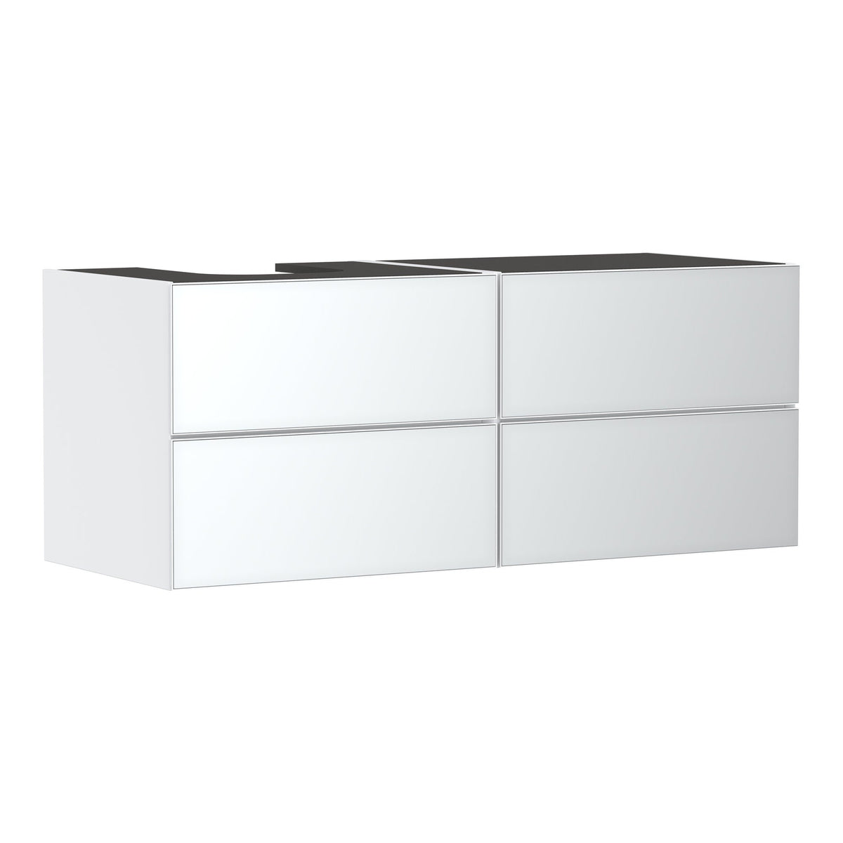 Hansgrohe Xevolos E Vanity unit Matt White 1370 550 with 4 drawers for console with cutout left Metallic White 54236320.jpg