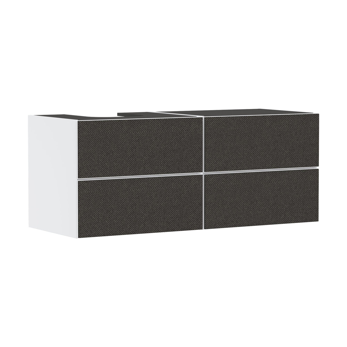 Hansgrohe-Xevolos-E-Vanity-unit-Matt-White-1370-550-with-4-drawers-for-console-with-cutout-left-Textile-Dark-Grey-54236660