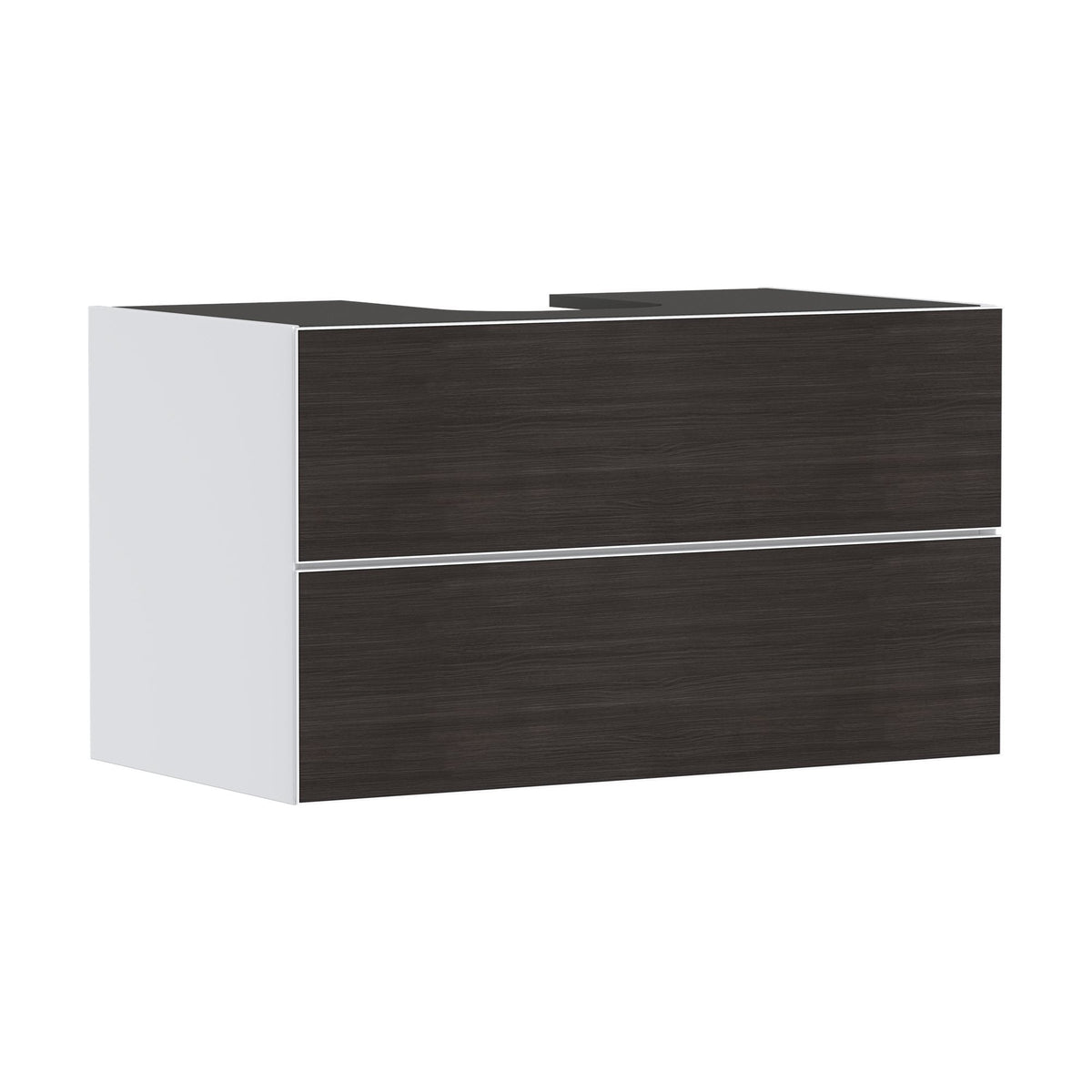 Hansgrohe-Xevolos-E-Vanity-unit-Matt-White-980-550-with-2-drawers-for-console-with-cutout-middle-Dark-Oak-54190730