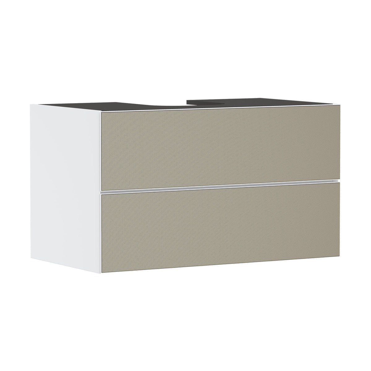 Hansgrohe-Xevolos-E-Vanity-unit-Matt-White-980-550-with-2-drawers-for-console-with-cutout-middle-Patterned-Bronze-54190390