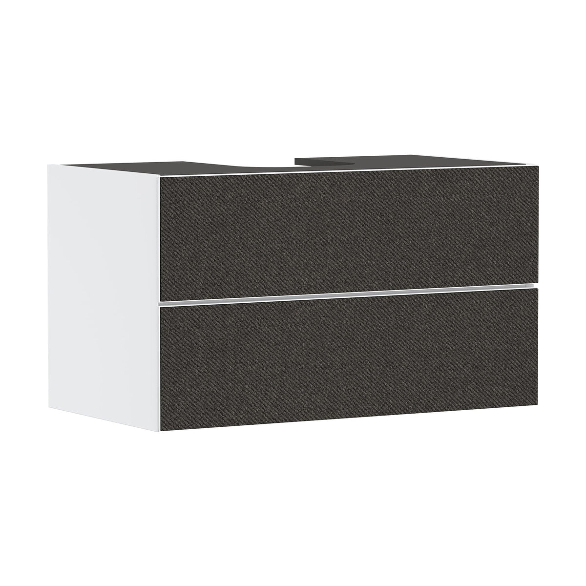 Hansgrohe-Xevolos-E-Vanity-unit-Matt-White-980-550-with-2-drawers-for-console-with-cutout-middle-Textile-Dark-Grey-54190660