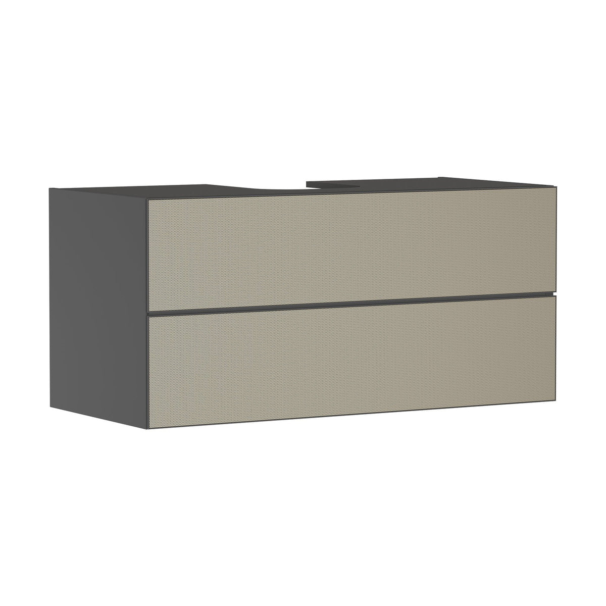 Hansgrohe-Xevolos-E-Vanity-unit-Slate-Matt-Grey-1180-550-with-2-drawers-for-console-with-cutout-middle-Patterned-Bronze-54195390