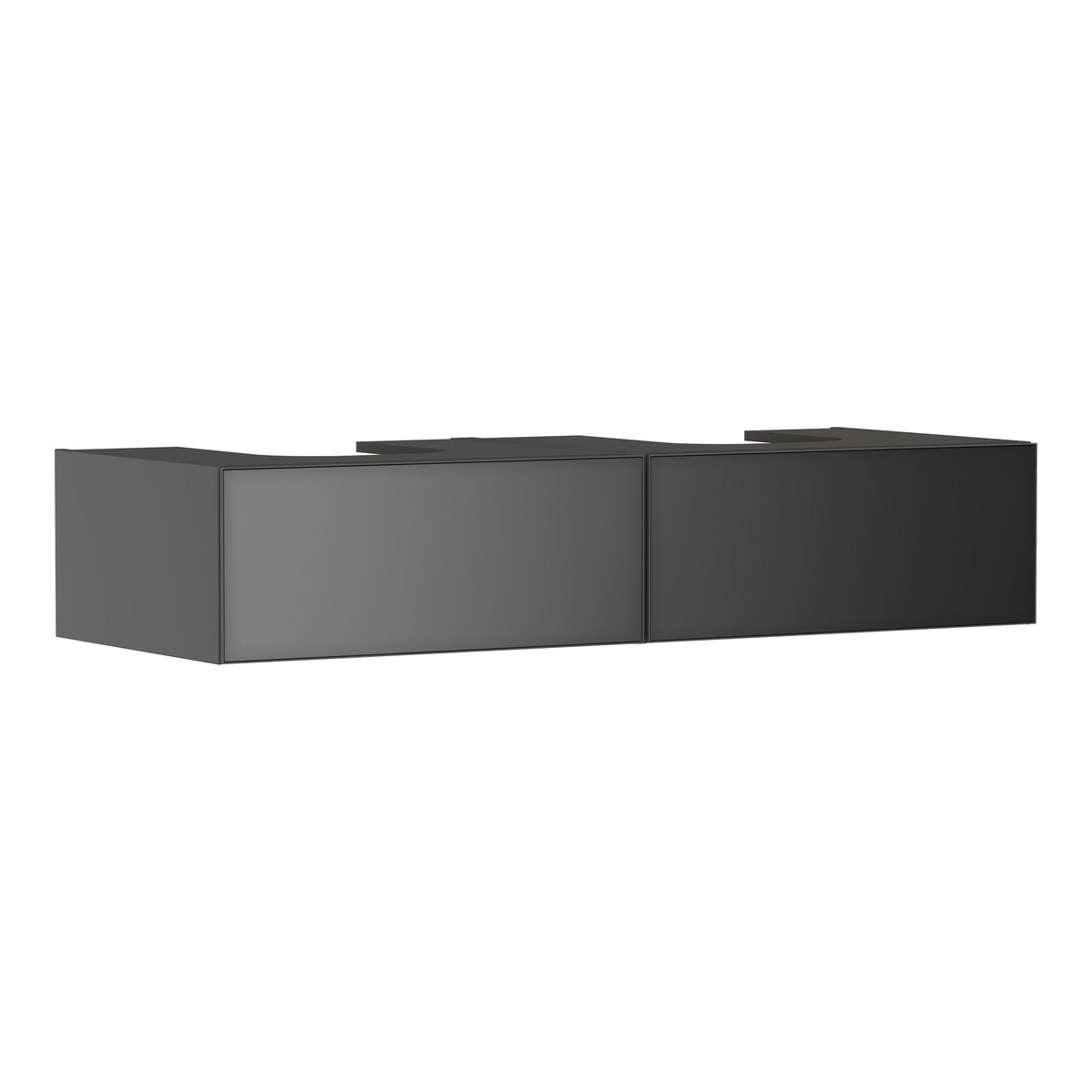 Hansgrohe Xevolos E Vanity unit Slate Matt Grey 1370 550 with 2 drawers for console with 2 cutouts Metallic Slate Grey 54318770.jpg