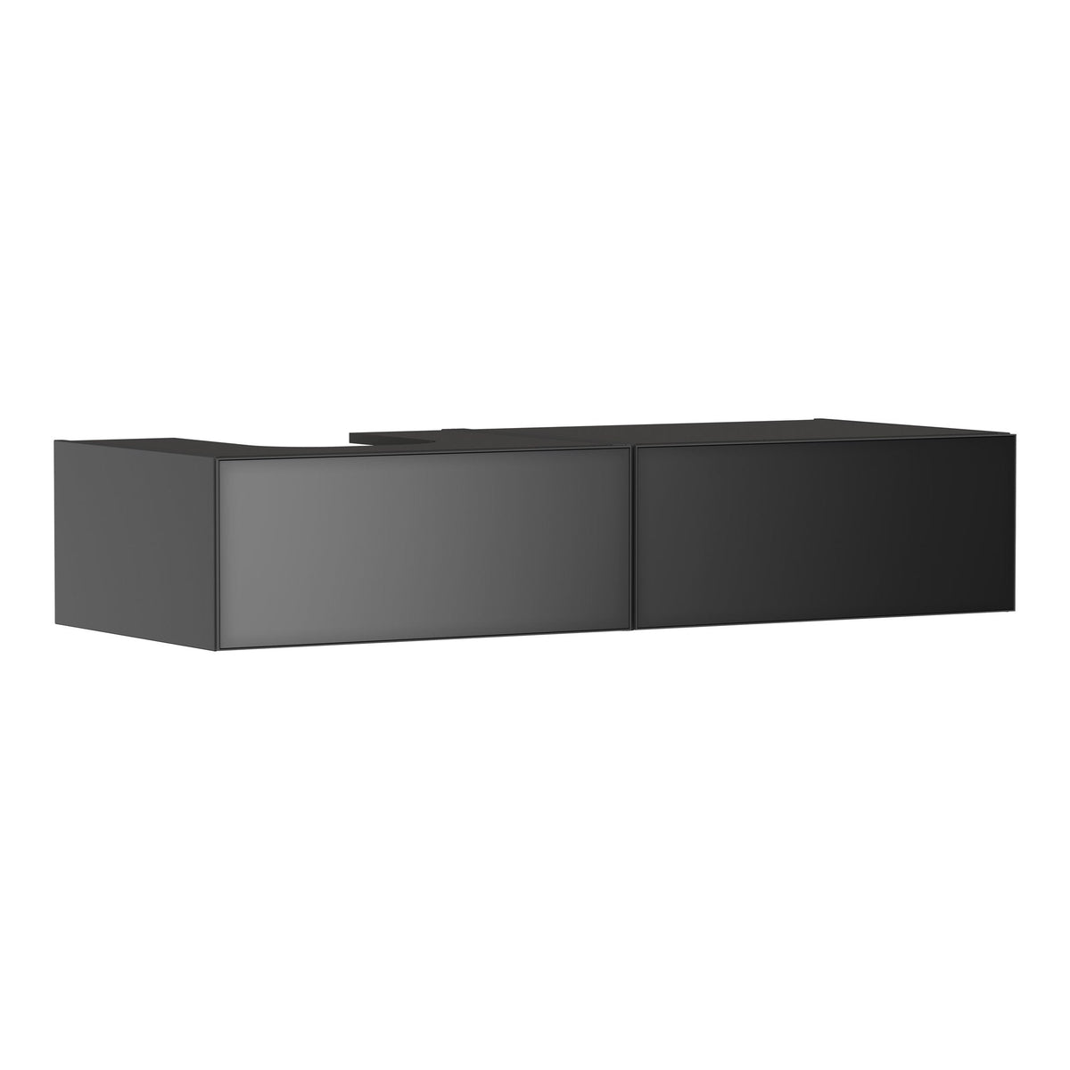 Hansgrohe Xevolos E Vanity unit Slate Matt Grey 1370 550 with 2 drawers for console with cutout left Metallic Slate Grey 54321770.jpg