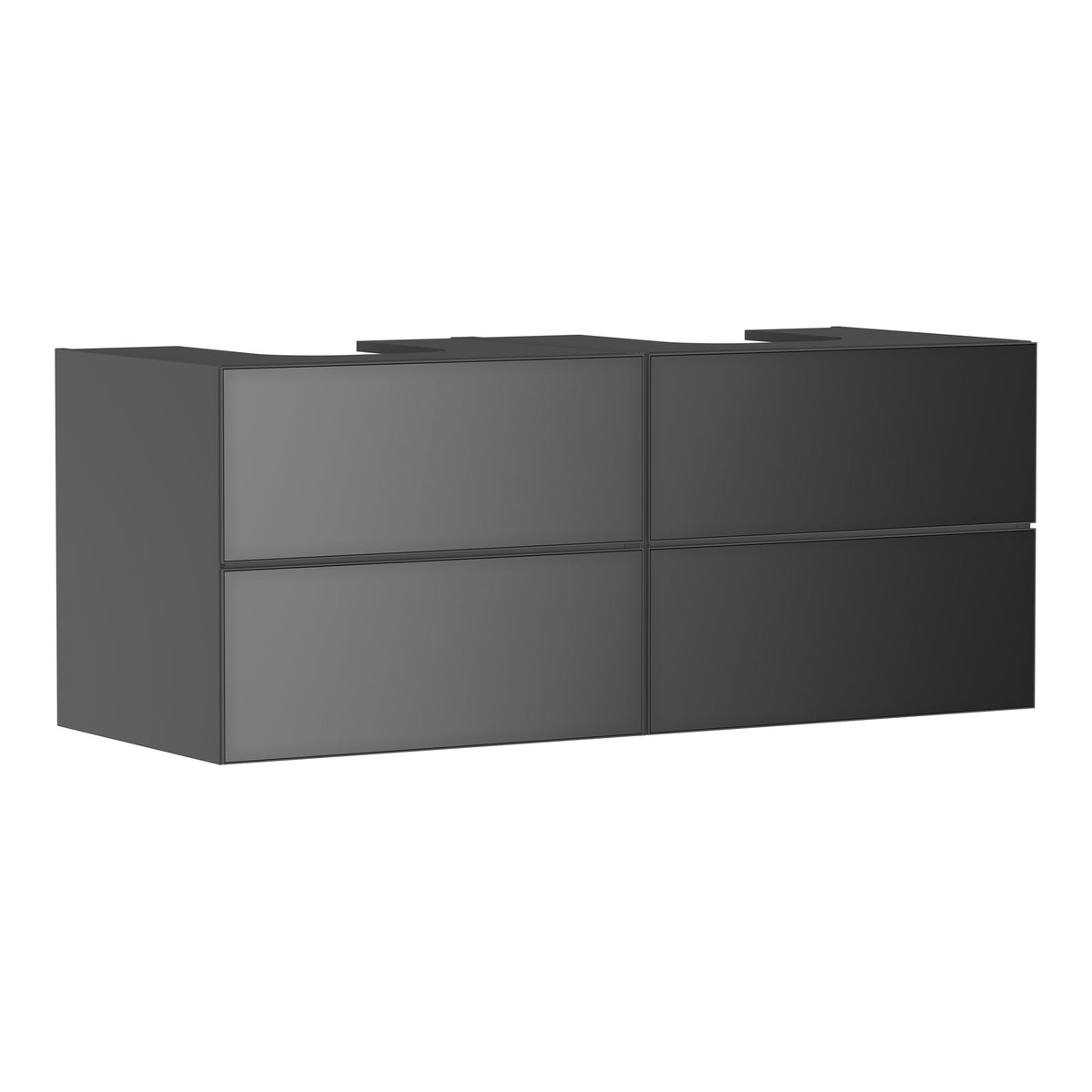 Hansgrohe Xevolos E Vanity unit Slate Matt Grey 1370 550 with 4 drawers for console with 2 cutouts Metallic Slate Grey 54198770.jpg