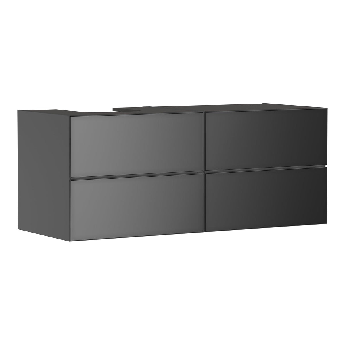 Hansgrohe Xevolos E Vanity unit Slate Matt Grey 1370 550 with 4 drawers for console with cutout left Metallic Slate Grey 54238770.jpg