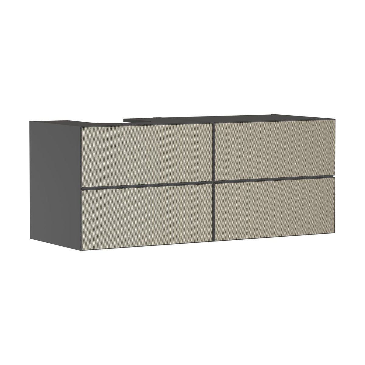 Hansgrohe-Xevolos-E-Vanity-unit-Slate-Matt-Grey-1370-550-with-4-drawers-for-console-with-cutout-left-Patterned-Bronze-54238390