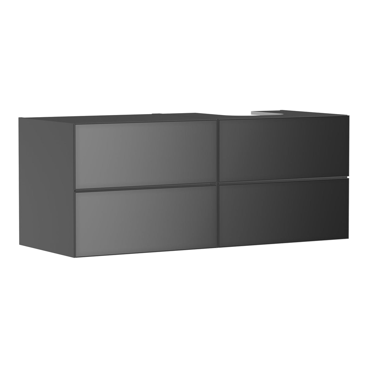 Hansgrohe Xevolos E Vanity unit Slate Matt Grey 1370 550 with 4 drawers for console with cutout right Metallic Slate Grey 54241770.jpg