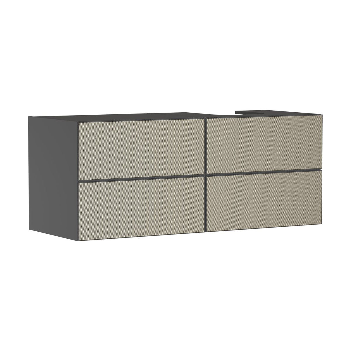 Hansgrohe-Xevolos-E-Vanity-unit-Slate-Matt-Grey-1370-550-with-4-drawers-for-console-with-cutout-right-Patterned-Bronze-54241390
