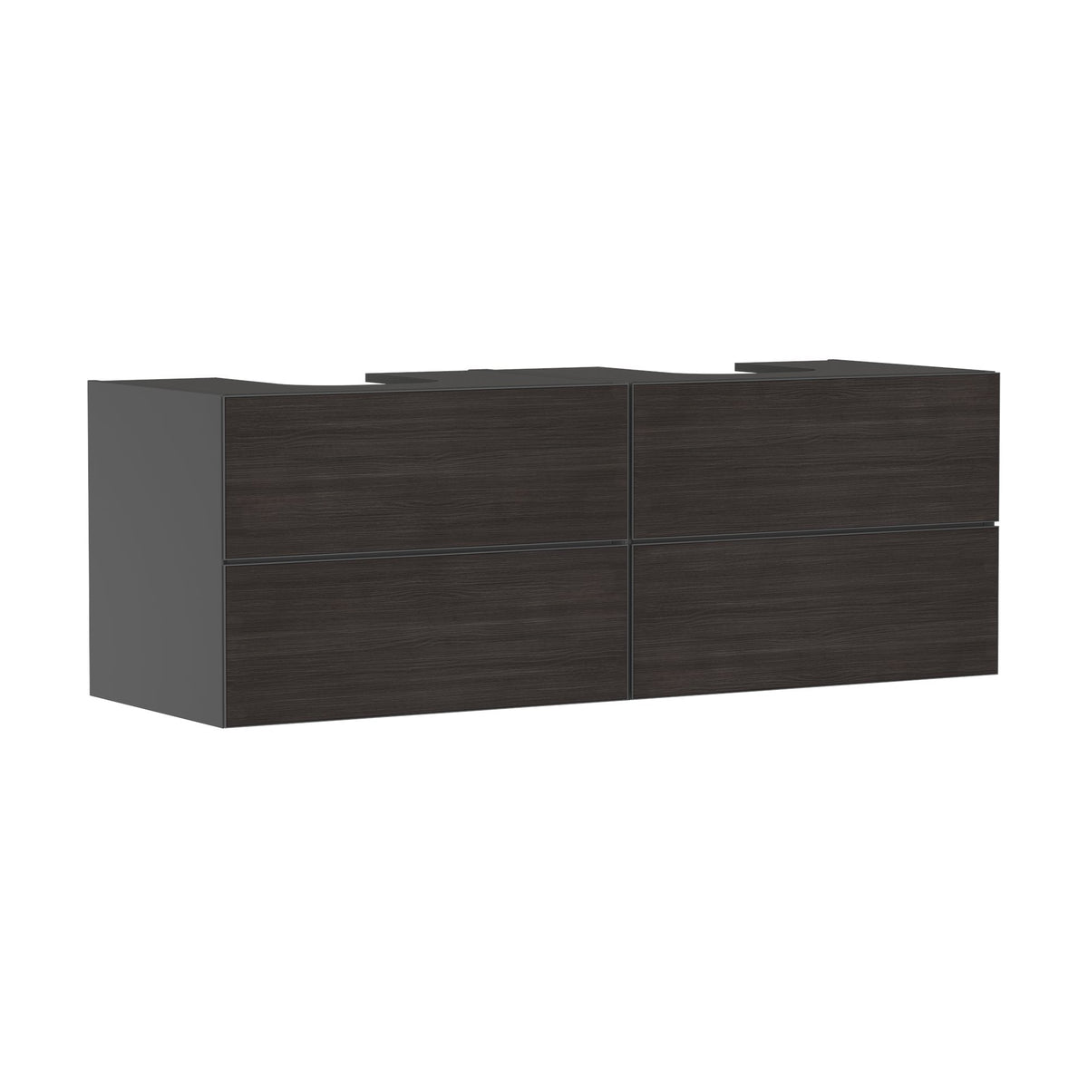 Hansgrohe-Xevolos-E-Vanity-unit-Slate-Matt-Grey-1570-550-with-4-drawers-for-console-with-2-cutouts-Dark-Oak-54201730