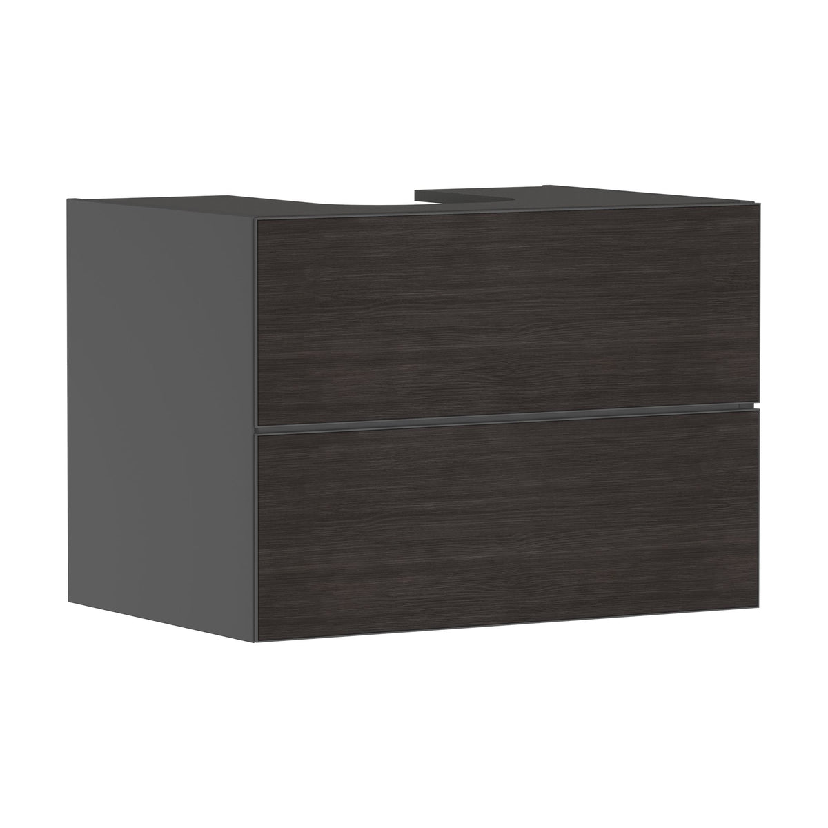 Hansgrohe-Xevolos-E-Vanity-unit-Slate-Matt-Grey-780-550-with-2-drawers-for-console-with-cutout-middle-Dark-Oak-54189730