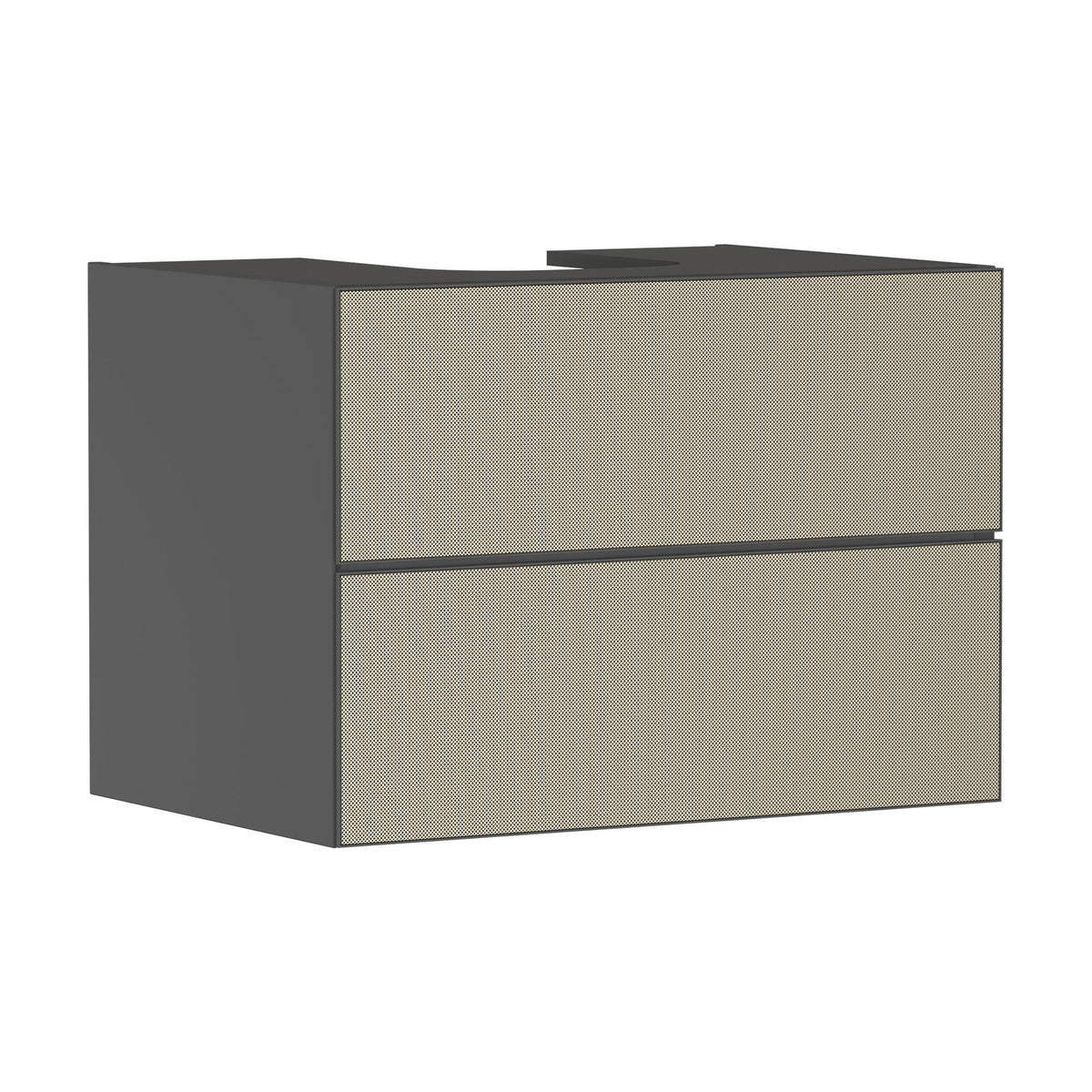 Hansgrohe-Xevolos-E-Vanity-unit-Slate-Matt-Grey-780-550-with-2-drawers-for-console-with-cutout-middle-Patterned-Bronze-54189390