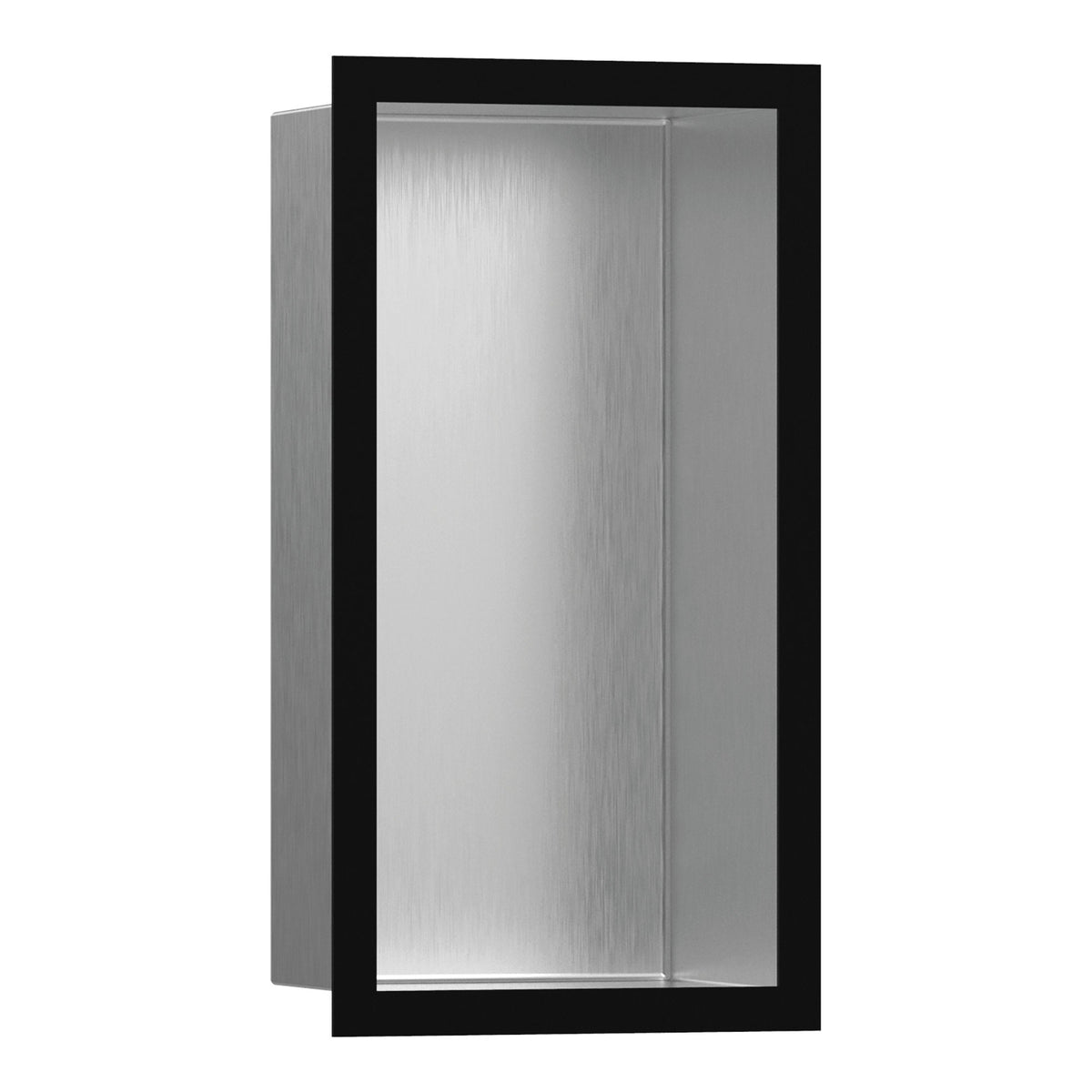 Hansgrohe XtraStoris Individual Wall niche Brushed Stainless Steel with design frame 300 150 100 Matt Black 56094670.jpg